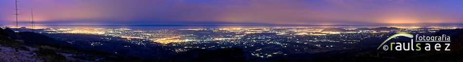 Panoramica nocturna de la Vega Baja en Alicante 2